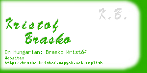 kristof brasko business card